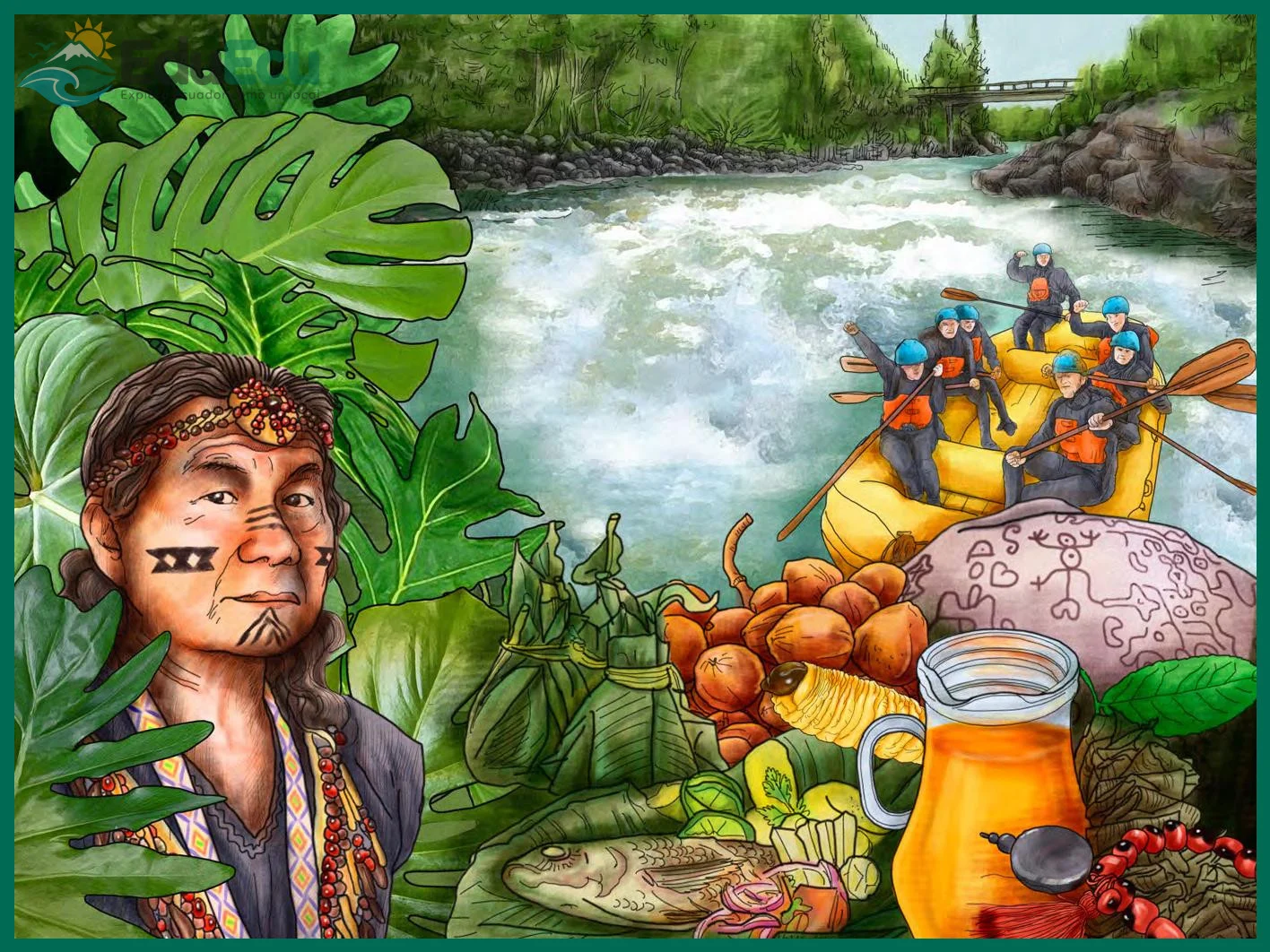 Equipo de navegación y vestimenta para el clima amazónico del Napo